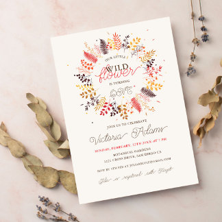 Wildblume Fern Mushroom Foliage Geburtstag Einladung