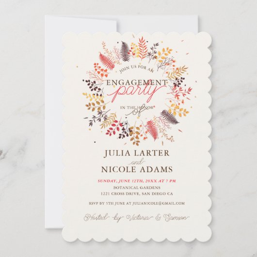 Wildblume Fern Mushroom Foliotiv Einladung (Vorderseite)