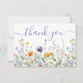 Wildblume Field Baby Dusche Dankeskarte (Vorderseite)