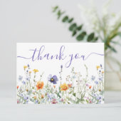Wildblume Field Baby Dusche Dankeskarte (Stehend Vorderseite)