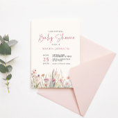 Wildblume Field Baby Dusche Wasserfarbenfeder Einladung