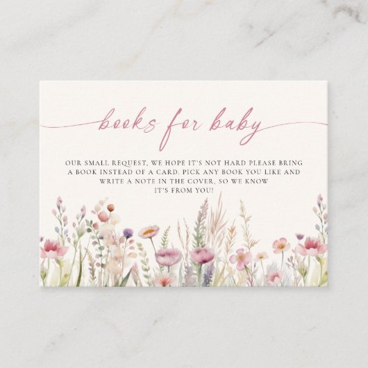 Wildblume Field Baby Shooting Books for Baby Begleitkarte (Vorderseite)