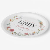 Wildblume Field Boho Kinderdusche Dekoration Pappteller (Schrägansicht)