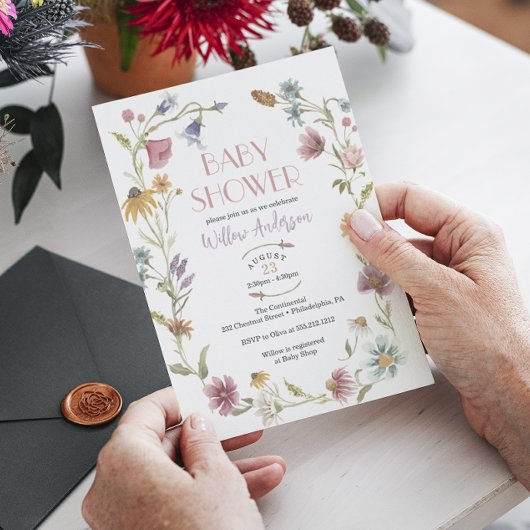 Wildblume Field Boho Kinderdusche Einladung