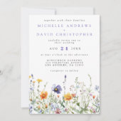 Wildblume Field Wedding Foto Einladung (Vorderseite)