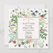 Wildblume Fields and Honey Bees Baptisse Einladung (Vorderseite)