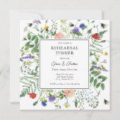 Wildblume Fields Hochzeitsessen Probe Einladung (Vorderseite)