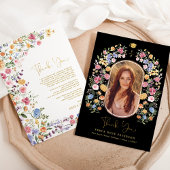 Wildblume Fiesta Abschluss Foto Dankeskarte