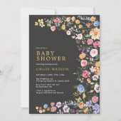 Wildblume Fiesta Garden Babydusche Einladung (Vorderseite)