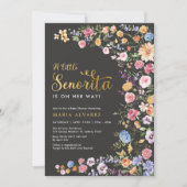 Wildblume Fiesta Senorita Babydusche Einladung (Vorderseite)