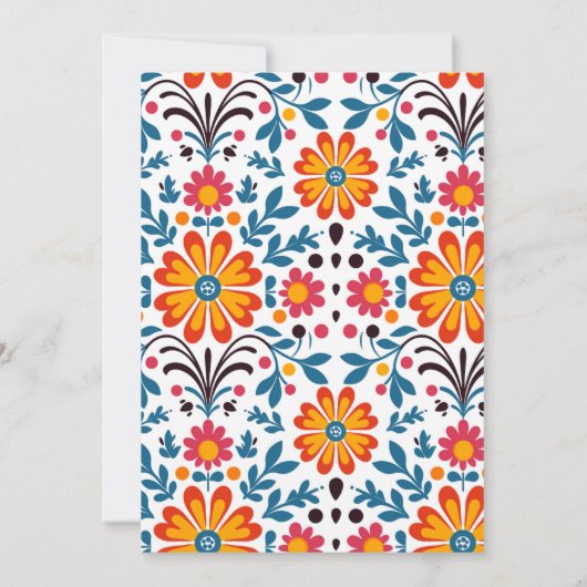 Wildblume Fiesta Senorita Babydusche Einladung (Rückseite)