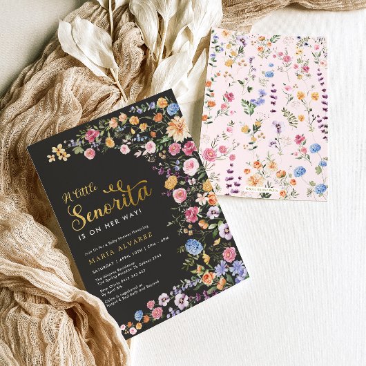 Wildblume Fiesta Senorita Babydusche Einladung