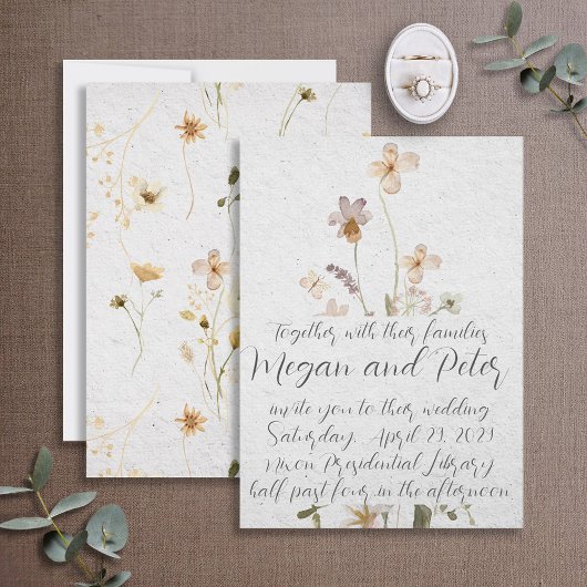 Wildblume Fine Art Calligraphy Style Wedding Einladung