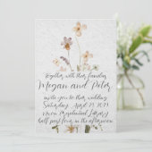 Wildblume Fine Art Calligraphy Style Wedding Einladung (Stehend Vorderseite)