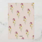 Wildblume Fingerie Dusche Rustikale Rose Gold Folieneinladung (Rückseite)