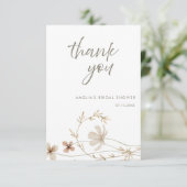 Wildblume Flora Brautparty Dankeskarte (Stehend Vorderseite)