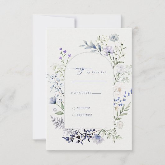 Wildblume Flora Hochzeit RSVP Karte (Vorderseite)