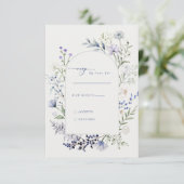 Wildblume Flora Hochzeit RSVP Karte (Stehend Vorderseite)