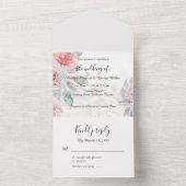 Wildblume Flora Rose Hochzeit All In One Einladung (Innen Boden)