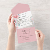 Wildblume Flora Rose Hochzeit All In One Einladung (Abreißen)