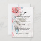 Wildblume Flora Rose Hochzeit Dankeskarte (Vorderseite)