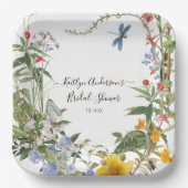 Wildblume Flora und Fauna Brautparty Pappteller (Vorderseite)