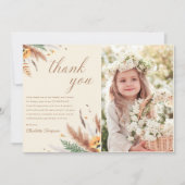 Wildblume Floral 1. Geburtstag Foto Dankeskarte (Vorderseite)