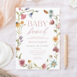 Wildblume Floral Baby Brunch Einladung