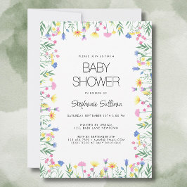 Wildblume Floral Baby Dusche Einladung
