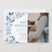 Wildblume Floral Baby Dusche Foto Einladung (Vorderseite)