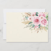 Wildblume Floral Baby Dusche Foto Einladung (Rückseite)