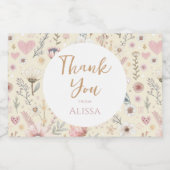 Wildblume Floral Baby Dusche Gefallen Schaumweinetikett (Einzelnes Label)