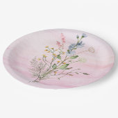 Wildblume Floral Baby Dusche Hochzeitsscheibe Pappteller (Schrägansicht)