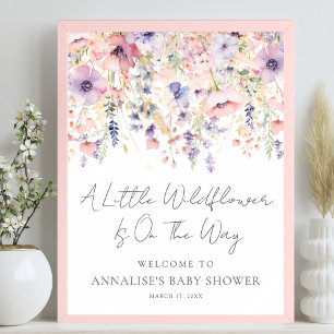 Wildblume Floral Baby Dusche Poster