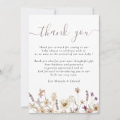 Wildblume Floral Baby Dusche Vielen Dank Dankeskarte (Vorderseite)