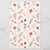 Wildblume Floral Baby Dusche Wünsche für Baby (Rückseite)