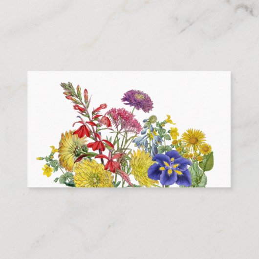 Wildblume Floral Baby Duschkabine Windeln Raffle G Visitenkarte (Rückseite)