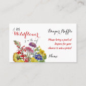 Wildblume Floral Baby Duschkabine Windeln Raffle G Visitenkarte (Vorderseite)