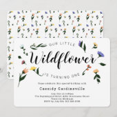 Wildblume Floral Baby Erstgeburt Einladung (Vorne/Hinten)