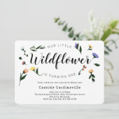Wildblume Floral Baby Erstgeburt Einladung (Stehend Vorderseite)