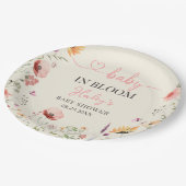 Wildblume Floral Baby in Blütendusche Papierplatte Pappteller (Schrägansicht)