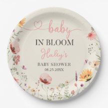 Wildblume Floral Baby in Blütendusche Papierplatte