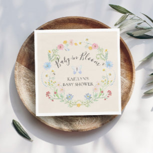 Wildblume Floral Baby in Blütenfarbendusche Serviette