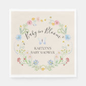 Wildblume Floral Baby in Blütenfarbendusche Serviette (Vorderseite)