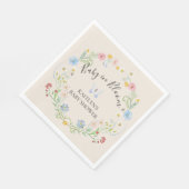 Wildblume Floral Baby in Blütenfarbendusche Serviette (Ecke)