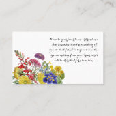 Wildblume Floral Baby Shooting Books for Baby Game Visitenkarte (Rückseite)