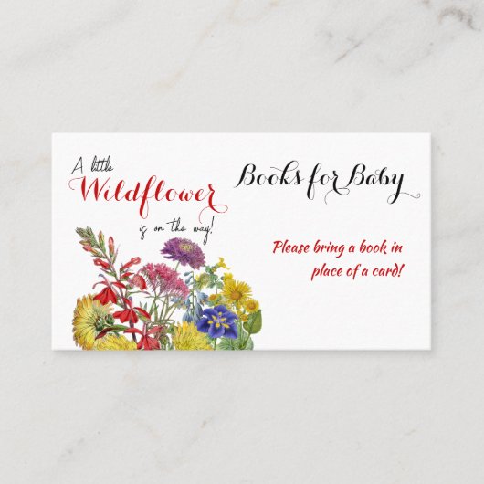 Wildblume Floral Baby Shooting Books for Baby Game Visitenkarte (Vorderseite)