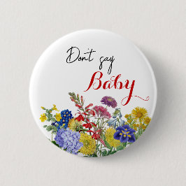 Wildblume Floral Baby Shower Game Sage nicht Baby Button