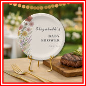 Wildblume Floral Boho Babydusche Pappteller