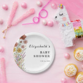 Wildblume Floral Boho Babydusche Pappteller (Party)